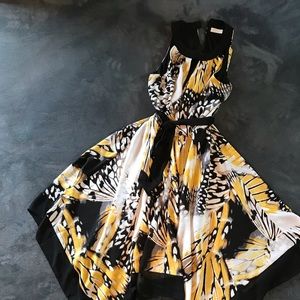 Black & Yellow Butterfly Dress by Express